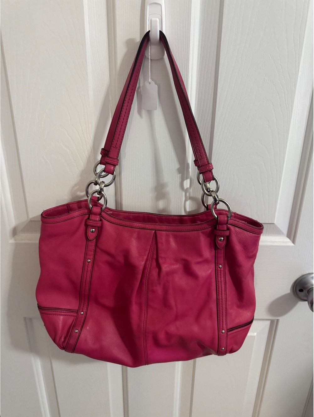 C24.1 hot pink leather Coach Alexandra shoulder bag